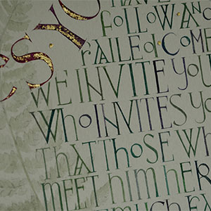 Be Swift To Love calligraphy print detail